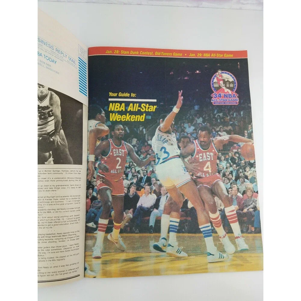 RARE Vtg 1984 NBA Today Newspaper Magazine Basketball ALL STAR GAME Bird Magic